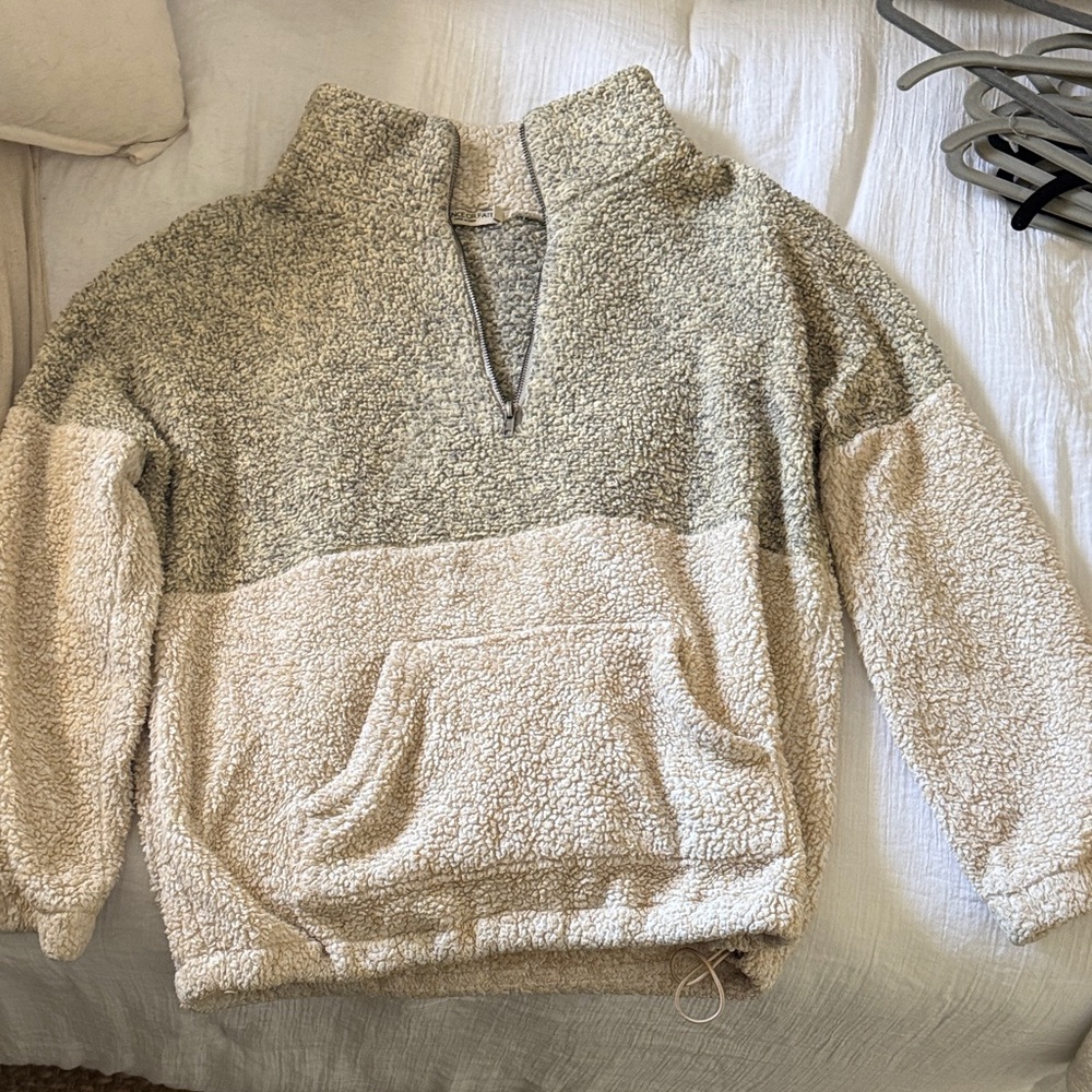 Chance or Fate Cream and Gray Teddy Jacket